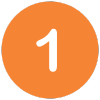 White number 1 inside an orange circle