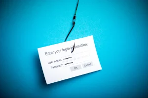 Phishing email with a blue background