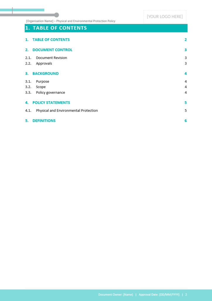Table of Contents